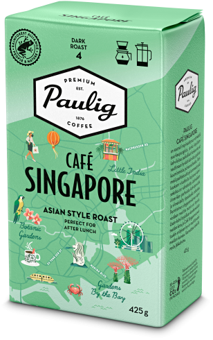 Vihreä Paulig Café Singapore -kahvipakkaus